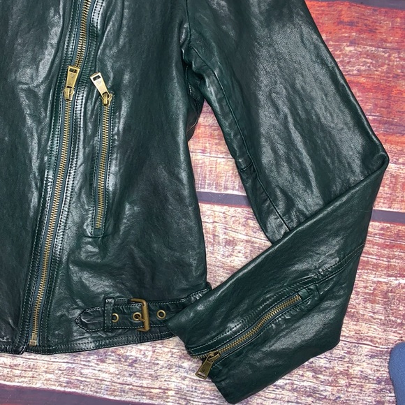 ❌SOLD Lauren Ralph Lauren Burnished Leather Biker Jacket - Picture 8 of 11